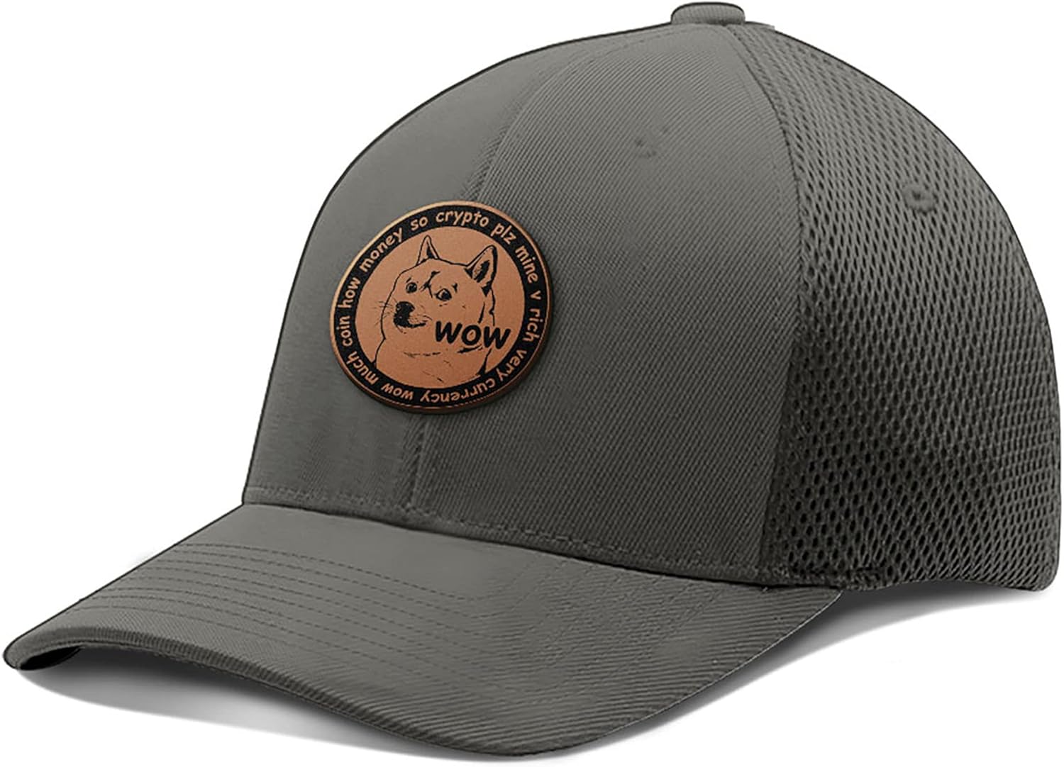 Doge Coin Wow Flexfit Baseball Cap with Leather Ghana | Ubuy