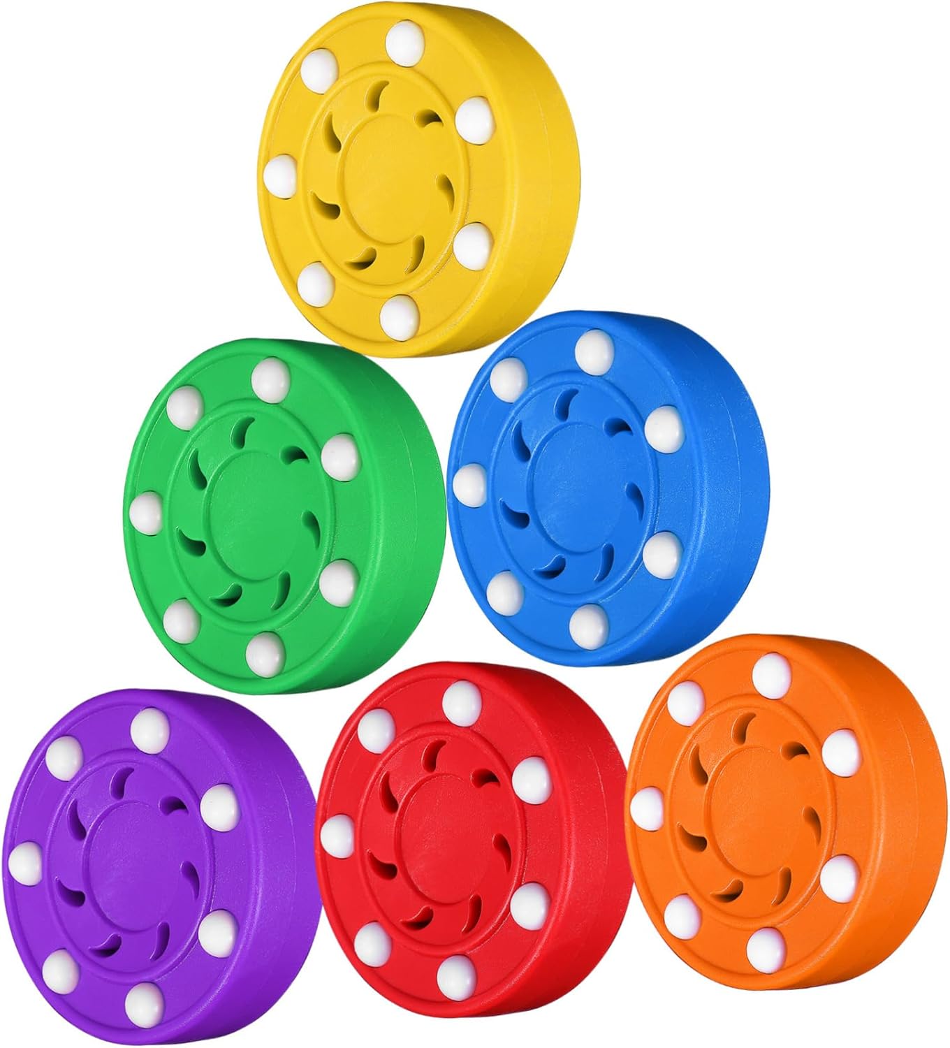 Totority 6pcs Roller Hockey Pucks Training Accessories for Indoor and Outdoor Practice Robust Construction for Enhanced Skills Versatile Colored Pucking for Street and Floor Hockey