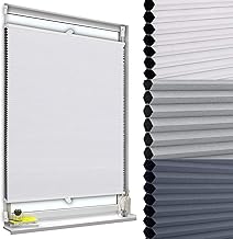 WOLTU Honeycomb Pleated Blind, No Drilling, Blackout Thermal Double Pleated Blind, Klemmfix Two-Tone, 70 x 120 cm, White/White, Pleated Blind, Sun, Privacy and Sound Protection, Pleated Blind for Windows and Doors