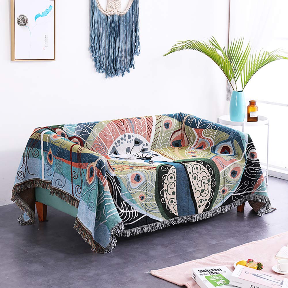 Couverture pour canapé lit chaud grand jeté de fauteuil tissu doux automne