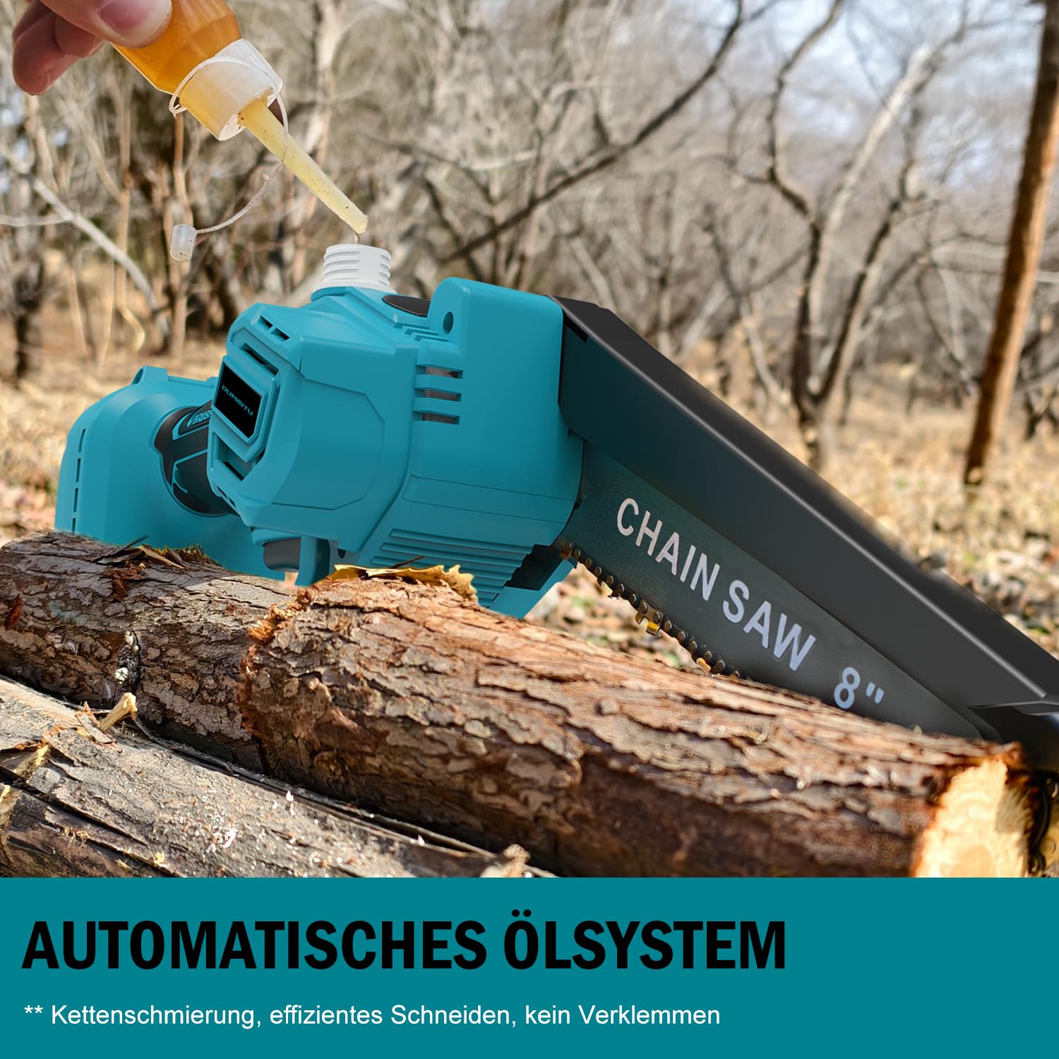 4-in-1 8 Zoll Mini Kettensäge & Akku Elektro Gartenschere für Makita 18V Akkus mit Teleskopstange & 30 mm Akku Astschere, Akku hochentaster mit 2 x 3.0Ah Akku & Bürstenloser, Arbeitsreichweite 4M