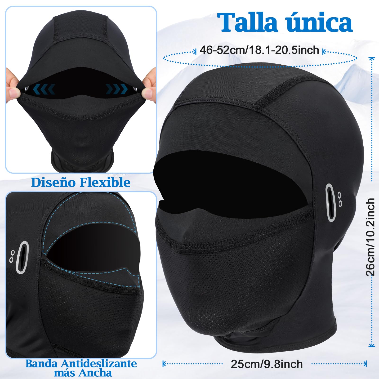 Kiiwah Pasamontañas Verano Transpirable Balaclava Moto, Protección Solar Sotocasco Moto Fino Pasamontañas Hombre Mujer para Motocicleta Ciclismo (Largo/Corto)