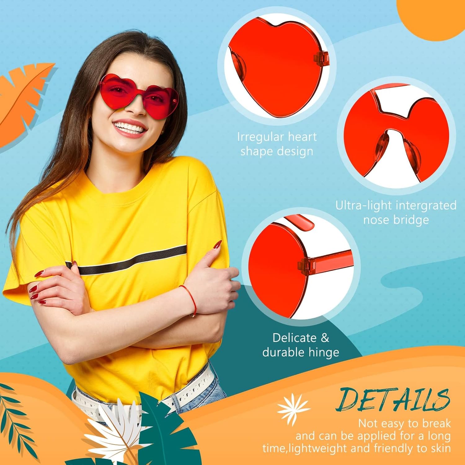 RTBOFY 12 Pack Heart Shaped Sunglasses Bulk with Transparent Candy Color for Women Party Favor