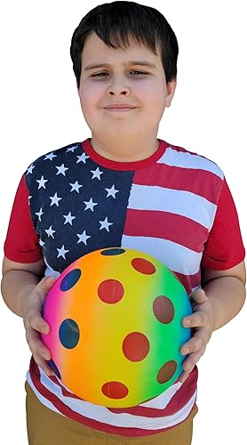 Miniatura 2 de Zugar Land Bolas inflables de playa de diseño colorido de neón arcoíris de 9 pulgadas, patio de recreo, juguete inflable para piscina