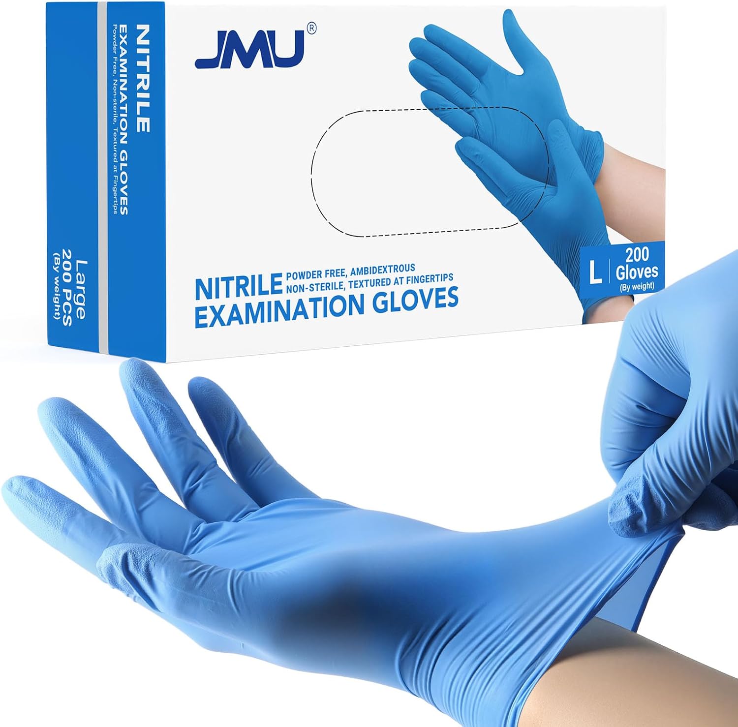 JMU Nitrile Exam Gloves, Pallet of Size Medium Disposable Nitrile Gloves, Multi-Purpose Use, 720 Boxes (Box of 200)