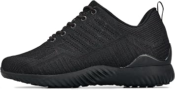 CALTO Mens Invisible Height Increasing Elevator Shoes - Black/Red Ultra Lightweight Sporty Sneakers - 2.6 Inches Taller - Q211 - Size 6 DM US