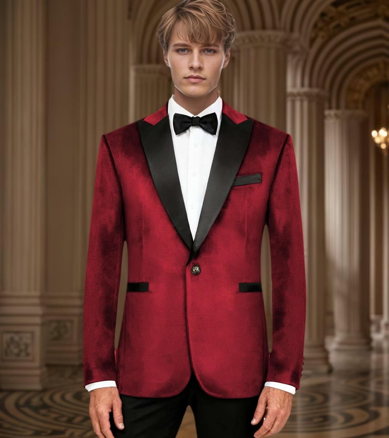 Mens Velvet Blazer Slim Fit Suit Jackets Sport Coat Velvet Tuxedo Jacket for Men Wedding Prom Party Formal Business