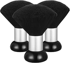 Patelai 3 Pieces Barber Neck Duster Brush for Hair Cutting and Cleaning Neck Duster with Plastic Handle Grip for Sweeping Hair Around Face Barber Accessories and Cleaning Supplies