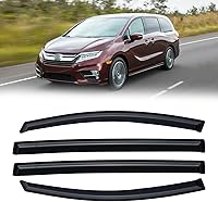 Vista 30 de Visor protector deflector de lluvia para ventanas, para Honda Civic 2001-2005 4 puertas sedán, montaje exterior, protectores de ventilación, tono