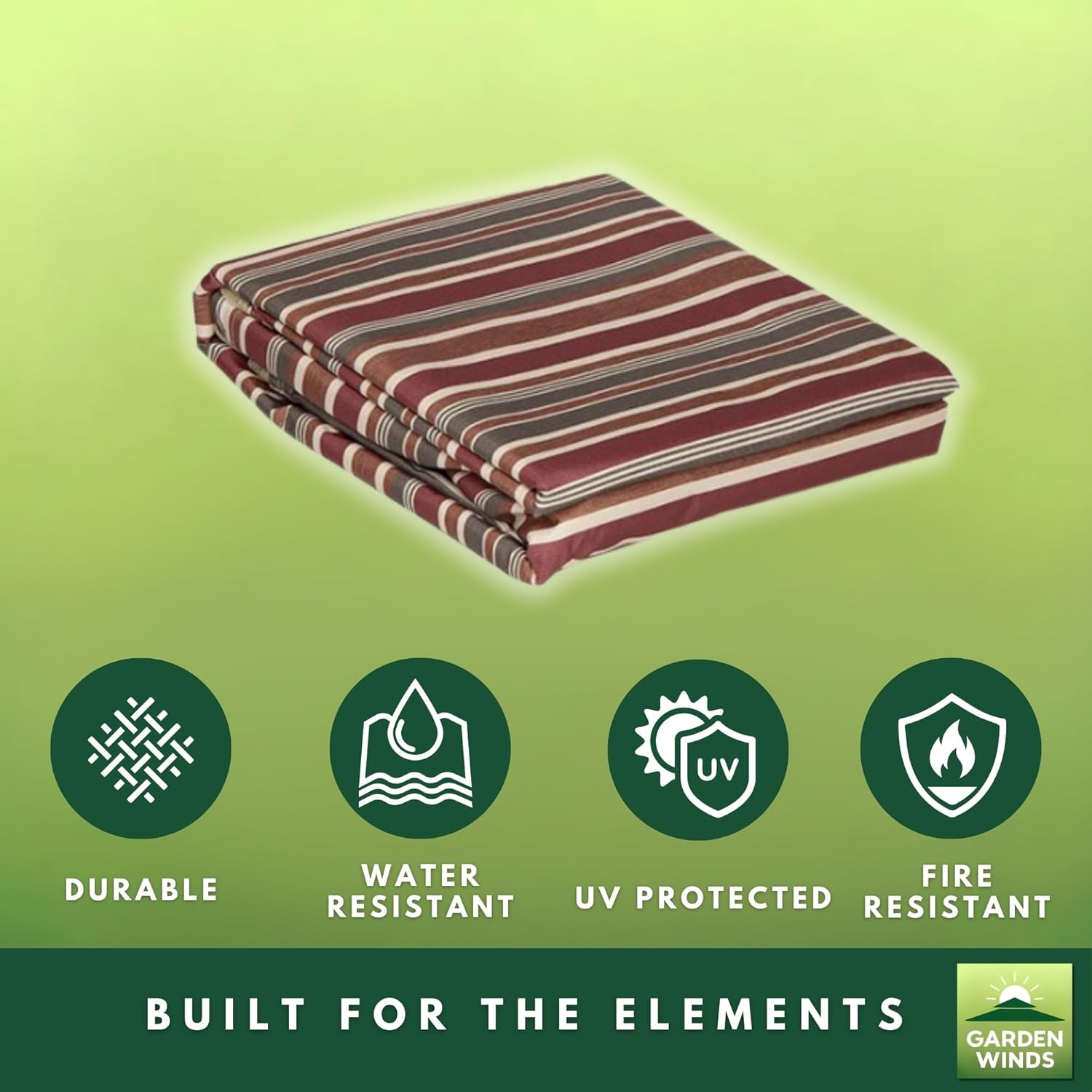 Garden Winds Durable 350 Replacement Canopy Top Compatible with Tiverton (Series 3) 10' x 12' Gazebo Models SA-585, DPCI 009050195 - Stripe Canyon