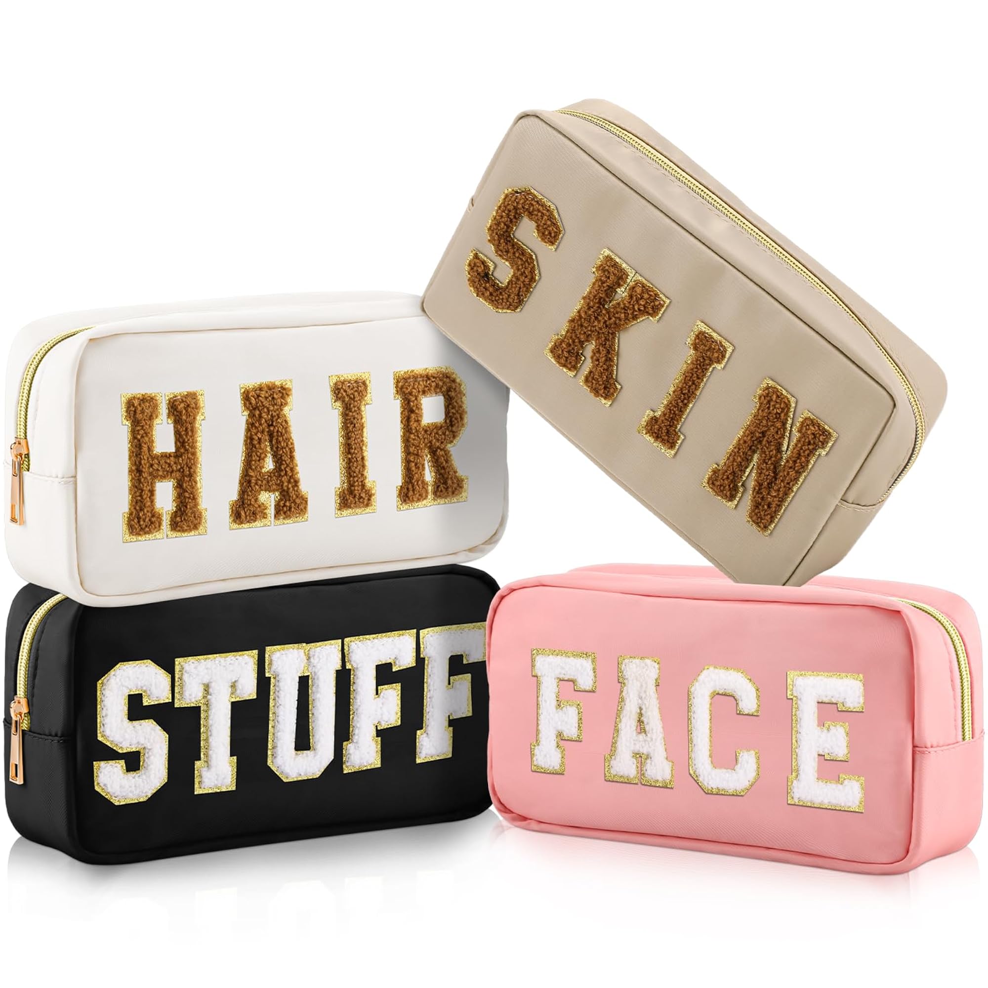 Preppy Makeup Bags Chenille Letter Stuff Bag
