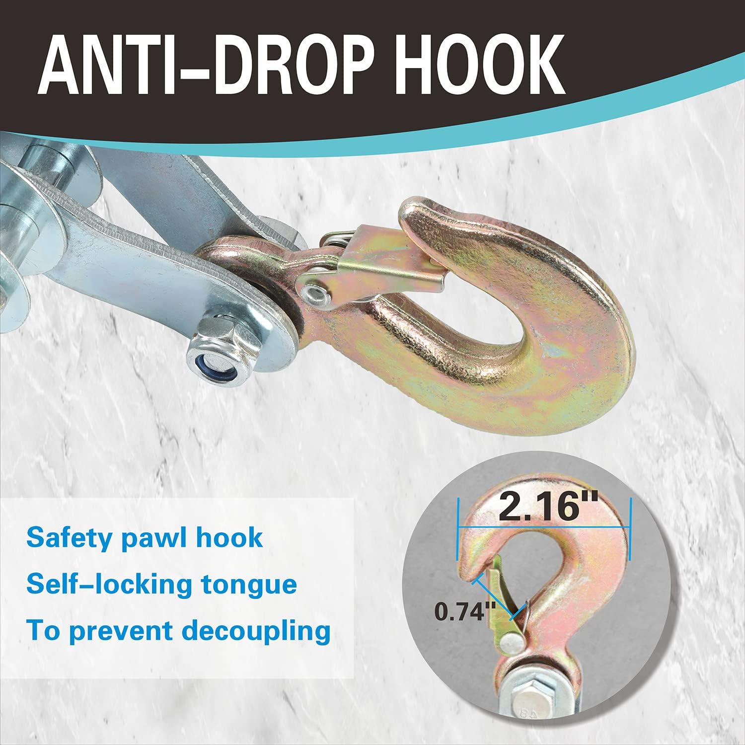 4000LB 65 Feet Rope Hoist Pulley with 2 Sling Strap, 2 Ton Wheel Block and Tackle System 7:1 Ratio Lifting Power White Rope