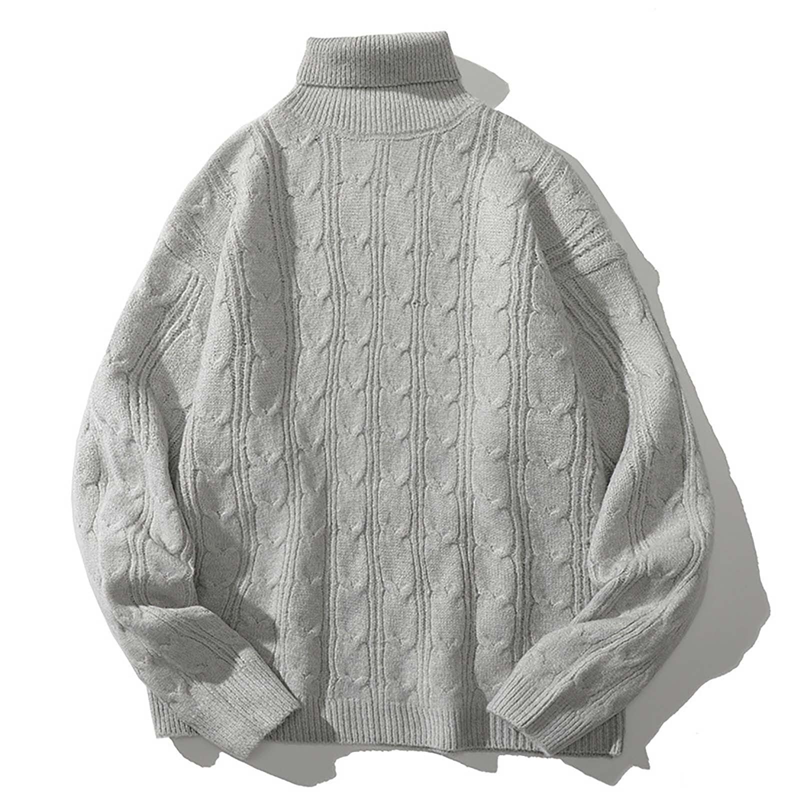 Topy z golfem dla mężczyzn - męski sweter z golfem z długim rękawem slim fit dzianinowy sweter z wysokim dekoltem sweter na co dzień zimowy dzianinowy top