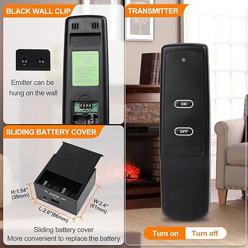 Miniatura 14 de Kit de control remoto de chimenea mejorado, apto para skytech 1001 Napoleon Empire Rasmussen Superior Kingsman Regency y más. Ajuste de templo