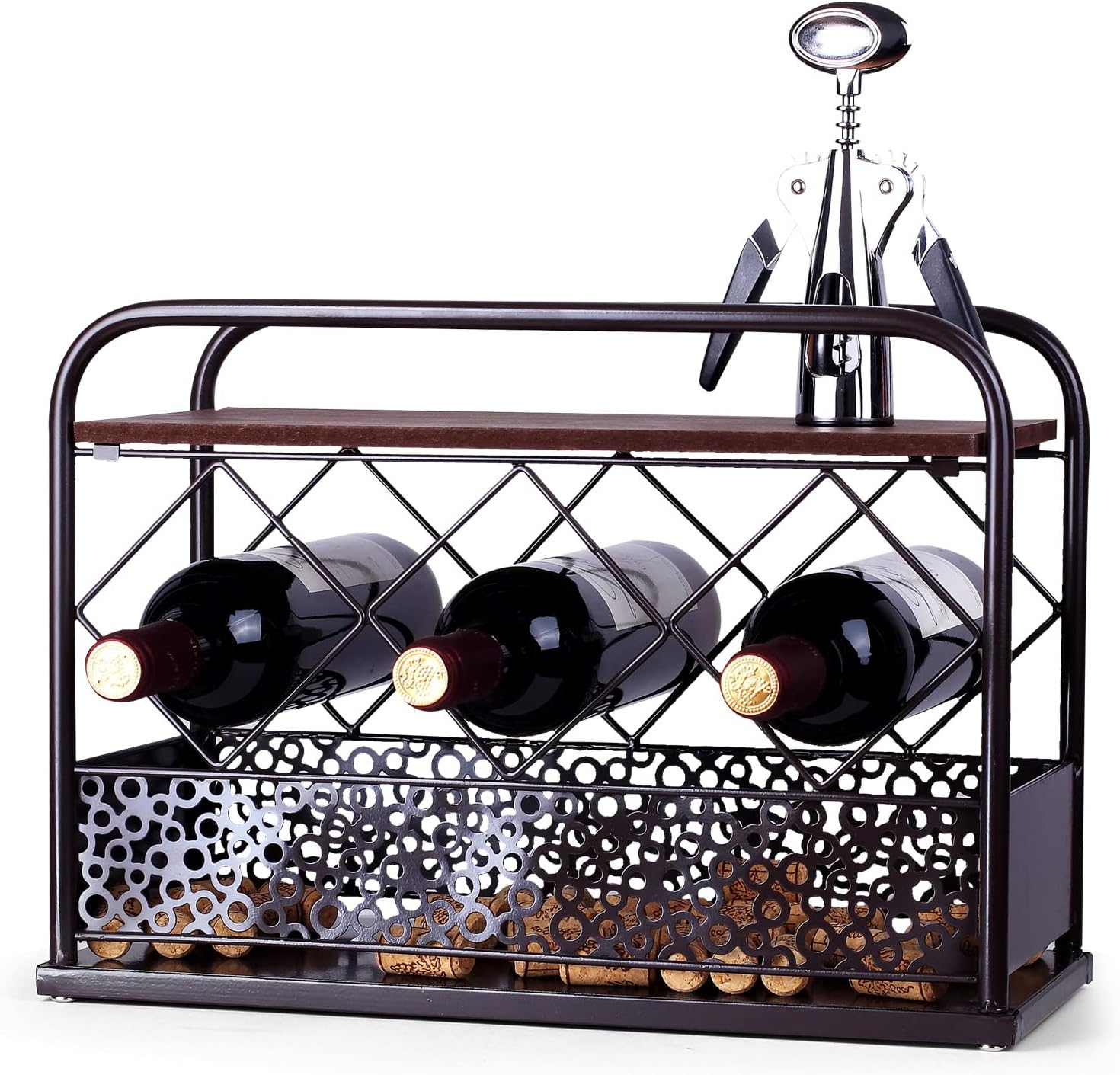 Amazon.com: Drincarier Wine Rack Table, FreeStanding Wine Bar Rack ...