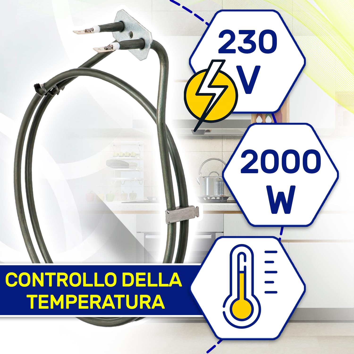 Circolare Elemento Riscaldante a Resistenza Forno 230V 2000W con Codice Originale 3970128058 397012805/8 3970128017 397012801/7 per AEG per Electrolux per Zanussi - MONTERAL