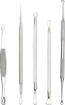 Pimple Extractor Kit - Professional Blackhead & Acne Tools for Face and Body - Stainless Steel Comedone Extractor Set with Case