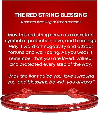 Luck Strings Adjustable Red String Blessing Bracelet - Symbol of Protection, Love, and Blessings | Durable, Waterproof Cord with Leather-Like Finish 2mm thick