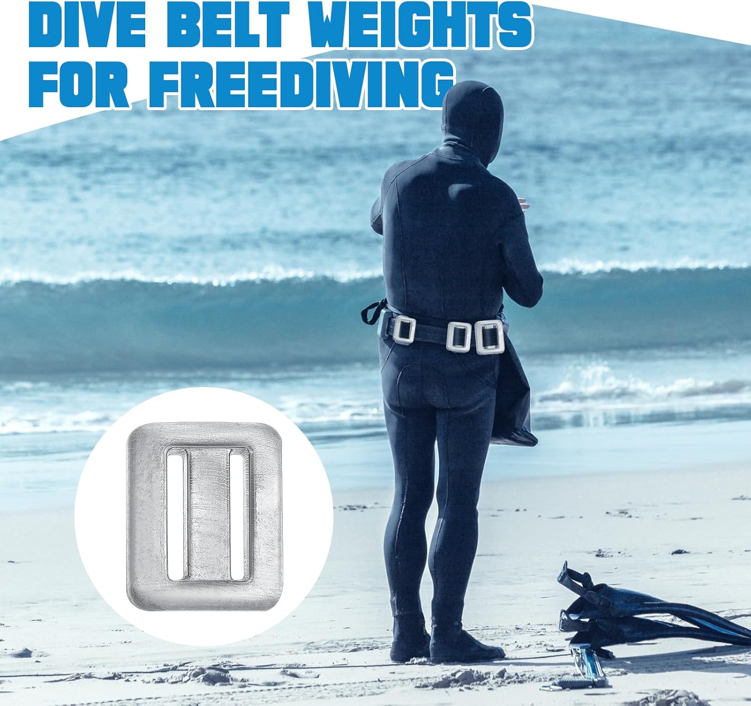 Tellegloww 4 Pcs Dive Weights for Scuba with 1 Pcs Scuba Diving Weight Belt Set Scuba Weights Nylon Long Scuba Weight Belt with Metal Quick Release Buckle for Summer Free Diving Spearfishing
