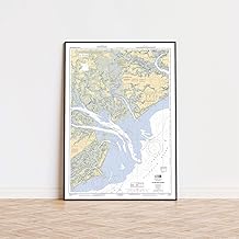 Historical Map Poster of St Helena Sound 2007 Old South Carolina Harbors 793 | 11x17 12x18 16x24 24x36 Unframed Print Wall Art | Vintage Antique Rustic Gift | Home Office Decor