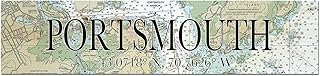 Portsmouth, NH Wood Map City Coordinate Sign Wall Art| 5" X 24" | Coordinates and Map Printed on Premium Pine Wood for a Unique Home Décor | Ready to Hang | Perfect Gift