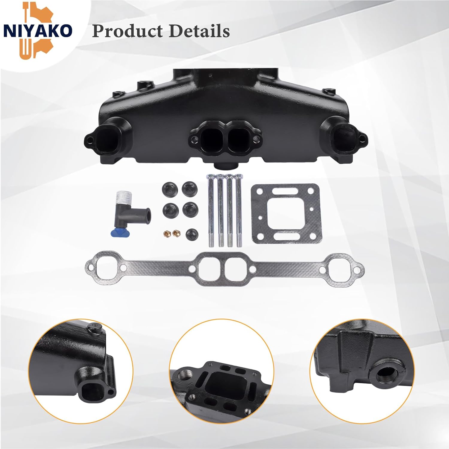 Exhaust Manifold Replacement# 18-1953-2 860246A10 860246Q11Fit 1983-2002 Mercruiser MCM/MIE GM V8 Engines 305 350 377 CID 5.0L 5.7L