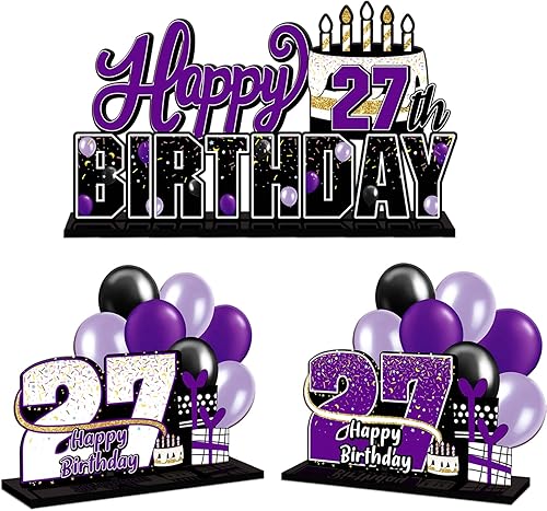 Miniatura 37 de LINGTEER Juego de centros de mesa de acrílico azul con texto en inglés «Happy 100th Birthday» – Decoración de regalo de fiesta de cumpleaños número