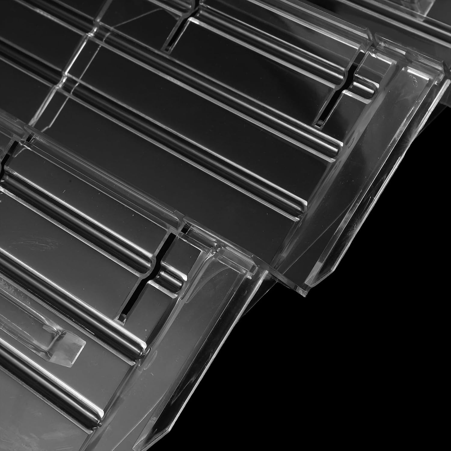 3-layer Plastic Fruit and Vegetable Display Riser Stand for Supermarket Refrigerator Counter, Tiered Ladder Style Display Shelf without Support Plate, Retail Food Showcase