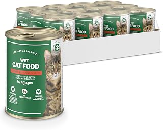 by Amazon Katzensfutter, nass, getreidefrei, Dose, Rindfleischstücke in Gelee, 1