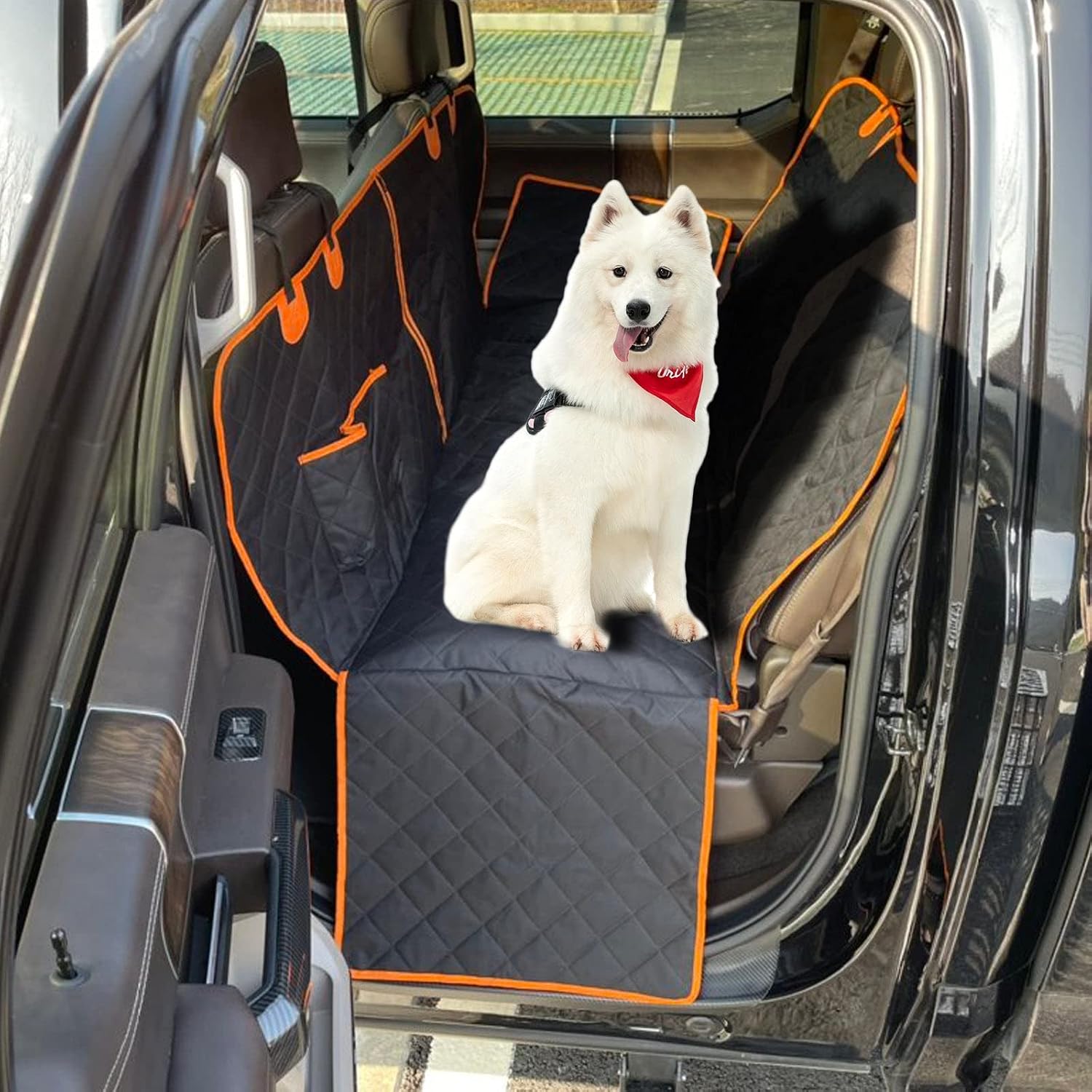 Confote 60"*64" Dog Car Seat Cover - Cars, Trucks and Suvs Luxury Full Protector, w/Extra Side Flaps, Seat Belt Openings - Hammock…