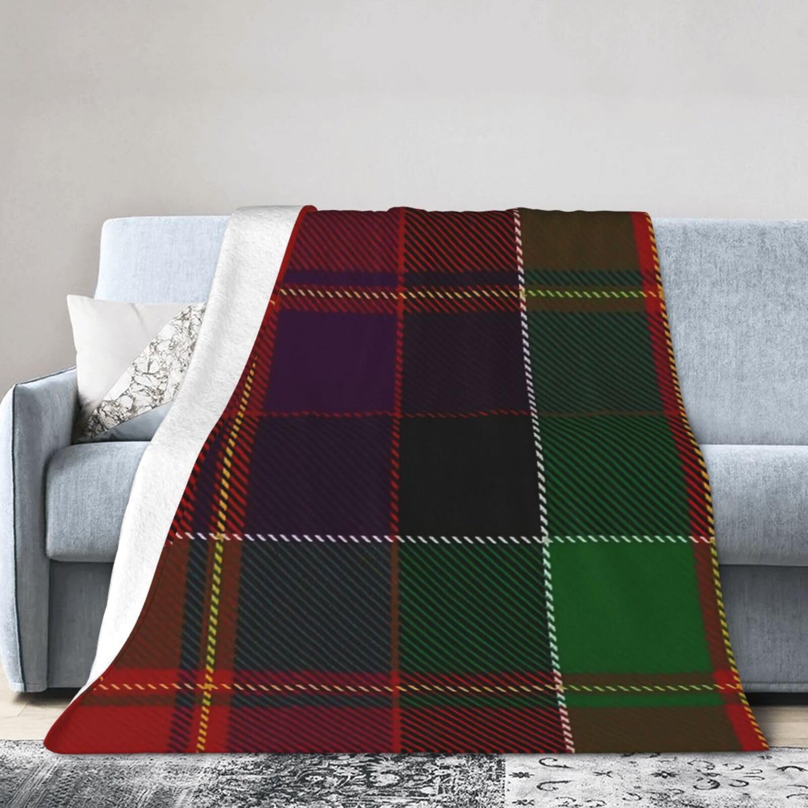 ERTDFXCV Leith Clan Surname Last Name Scottish Tartan Blanket 50"x40"
