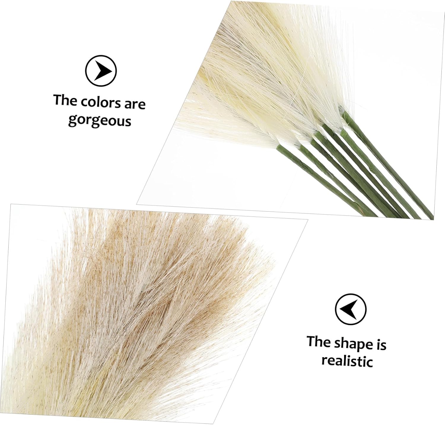 Zerodeko 30pcs Lifelike Artificial Dried Flowers Bouquet for Home Office Decor Realistic Faux Phragmites Stems Grey Weddings and Celebrations