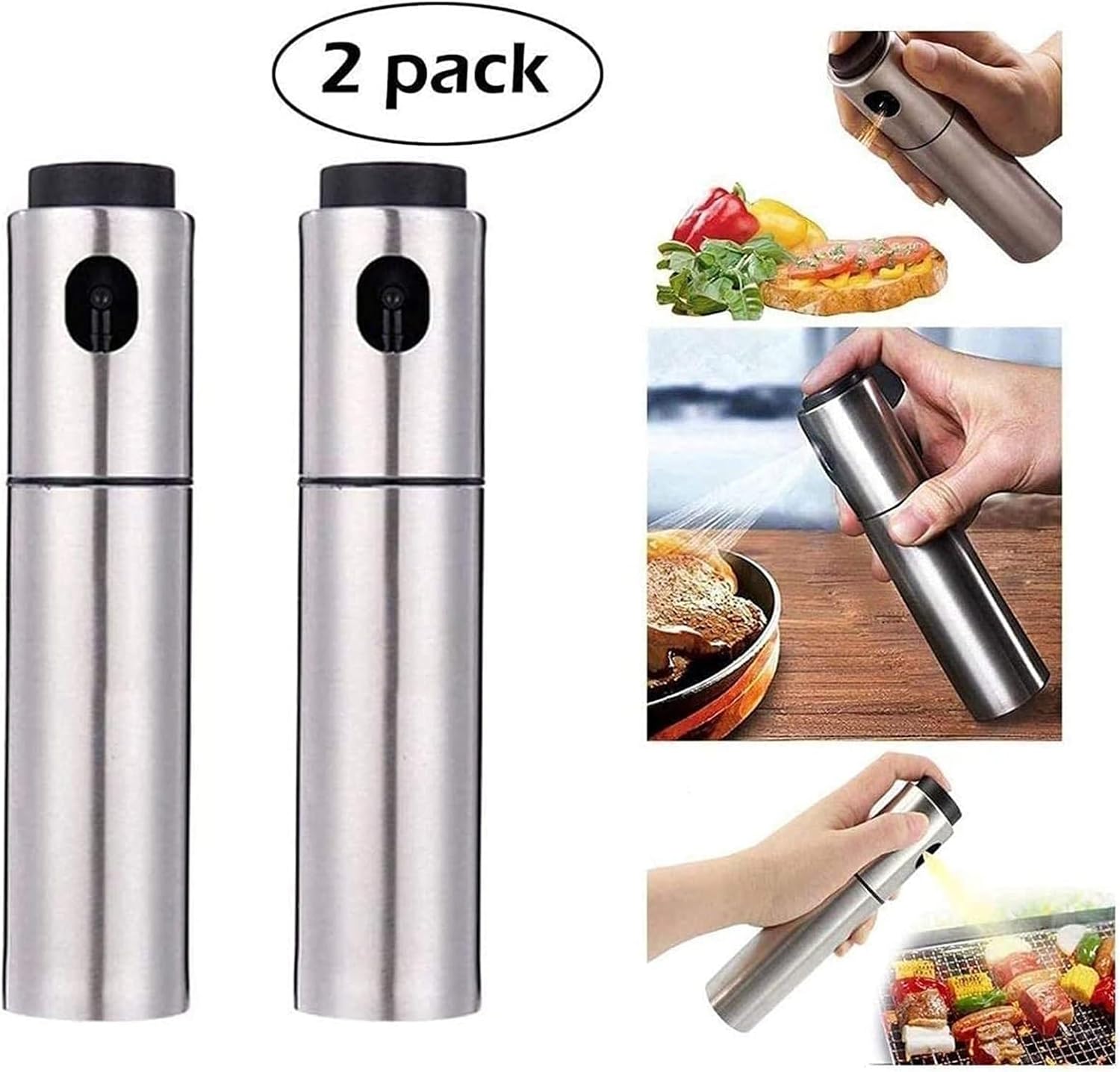 Oil and Vinegar Dispenser Oil and Vinegar Dispenser, Stainless Steel Oil Vinegar Sprayer Spraying Bottle Mist for Cooking Paste Salads BBQ,Kitchen Accessories Cooking