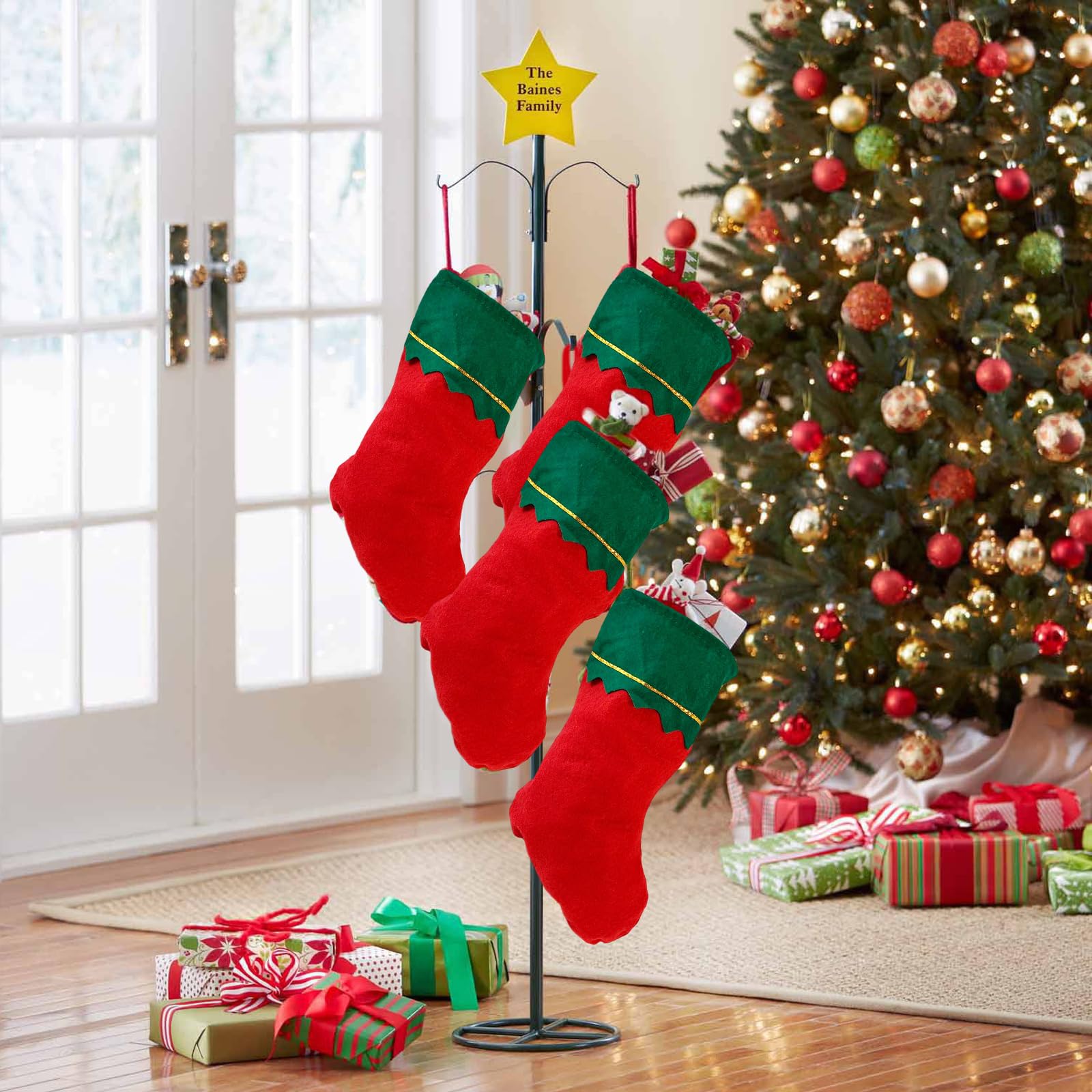 Chaussettes Noel Cadeau Chaussettes De Noël Suspendues - Lot De 4