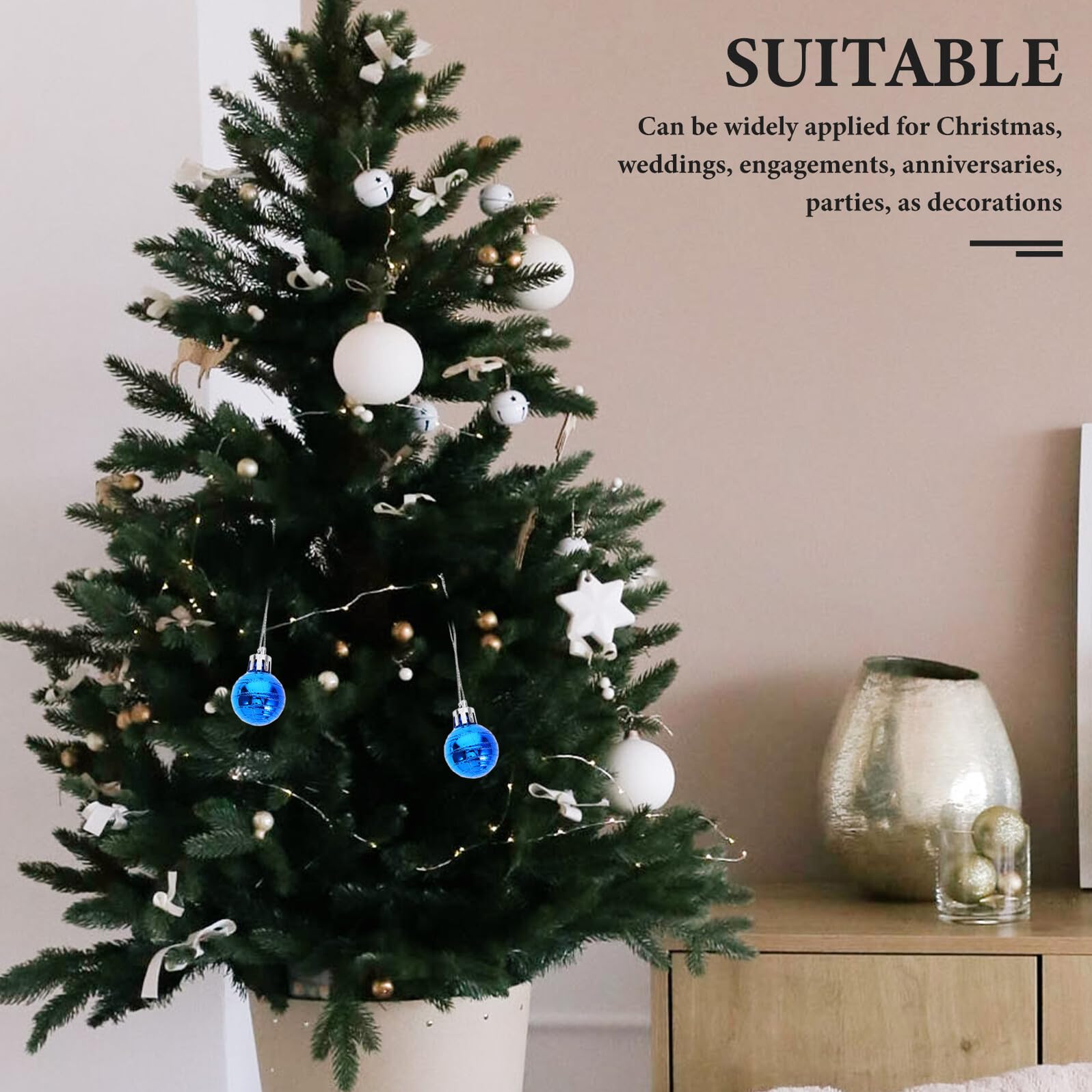 Baluue 12 Stück Weihnachtskugeln 3cm Christbaumschmuck aus Langlebigem Material Bunte Hängedeko für Weihnachtsbaum Party und Wohnraumdekoration