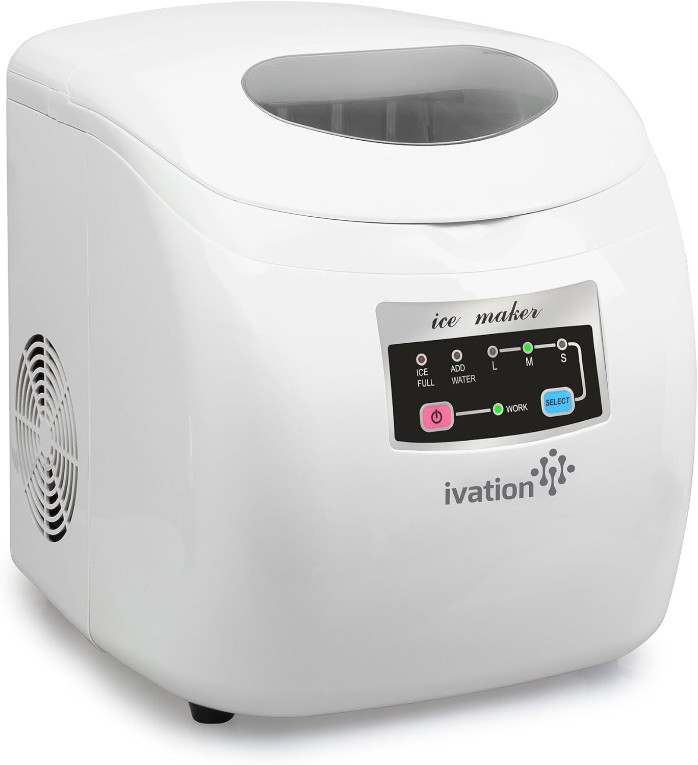 Ivation Portable High Capacity Countertop Ice Maker - 2.8-Liter Water Reservoir, 3 Selectable Cube Sizes - Yield of up to 26.5 Pounds of Ice Daily