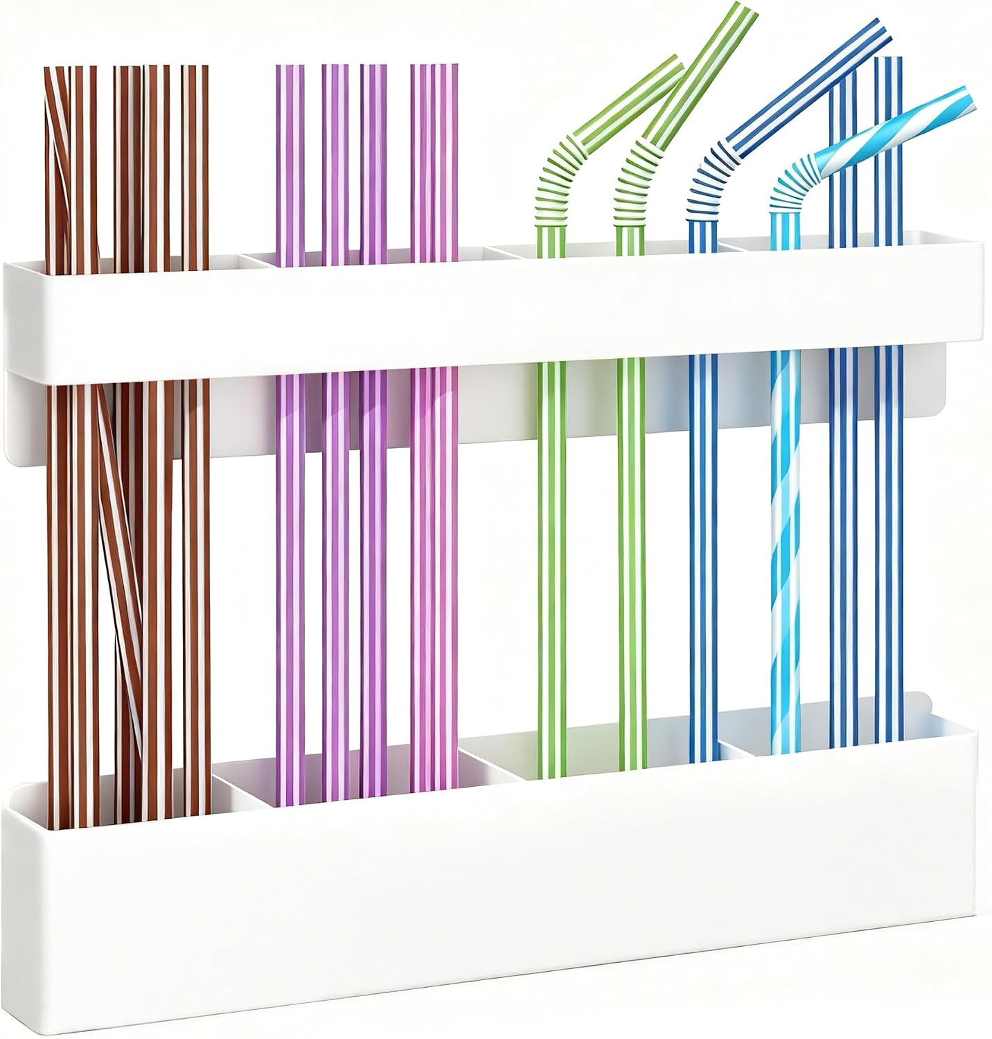 MCleanPin Magnetic Straw Holder for Fridge and Cabinet Door Adjustable Straws Organizer Storage Dispenser for Kitchen Bar Counter Cupboard Black