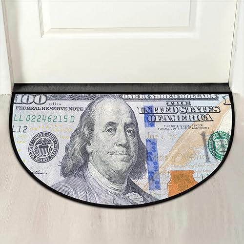 Miniatura 7 de Pardick Money - Tapete semicircular de billete de 100 dólares, antideslizante, duradero, lavable, para sala de estar, dormitorio