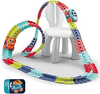 Car Track Set Race Track Toys for Boys Kids Easter Birthday Toy Gifts with LED Light-Up ,Flexible Changeable Magic Race Car Ramps Track Toys for Kids 3 4 5 6 7 8+Year Old Boys Girls (92)