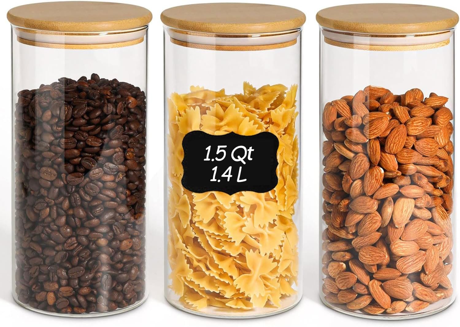 ComSaf 1.5 L Glass Storage Containers with Lids