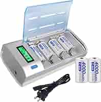 単1?単4・9V対応電池充電器 リフレッシュ機能 Amazon | XINGWEI 単二充電池充電器セット 汎用充電器＋単二電池