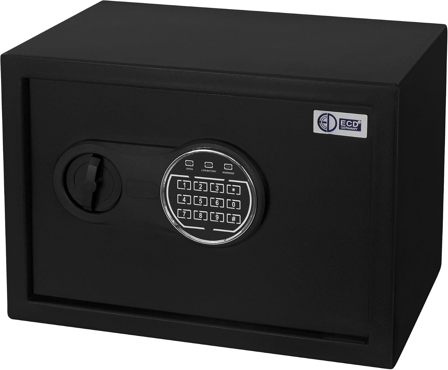 ECD Germany 16L Electronic Security Safe, front view with digital keypad