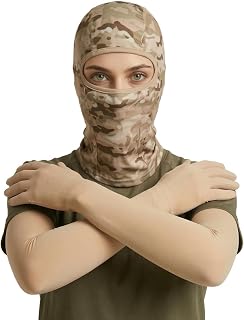 Unisex Camouflage Balaclava Skull Mask & Arm Sleeves Combo Breathable Stretchable Face Mask with UV Protection Full Hand S... Price In India