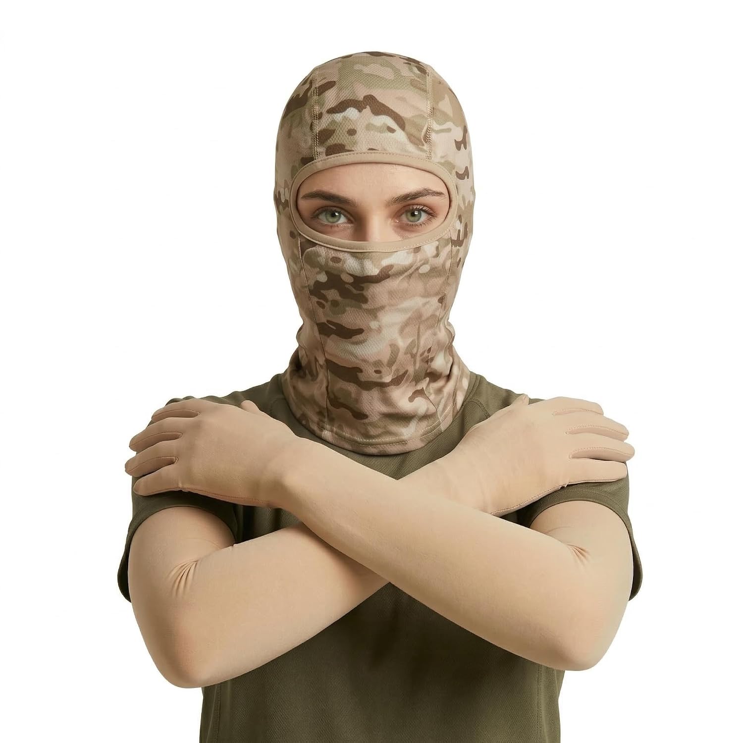 Unisex Camouflage Balaclava Skull Mask & Arm Sleeves Combo Breathable Stretchable Face Mask with UV Protection Full Hand S... - Review, Price and Buying Guide
