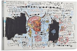 ALiOU Graffiti Abstraction Painting Leeches by Jean Michel Basquiat Michel Basquiat Poster Canvas Wall Art Prints Poster Photo Picture Painting Posters Room Decor Home Decorative 12x18inch(30x45cm)