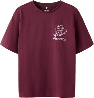 Name IT Girls' Nkfnovas Ss Nreg Top Lnoos 134-140 Burgundy