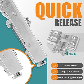 HBL' Soft Close Hinges for Frameless Cabinets, 110 Full Overlay, 50 Pack