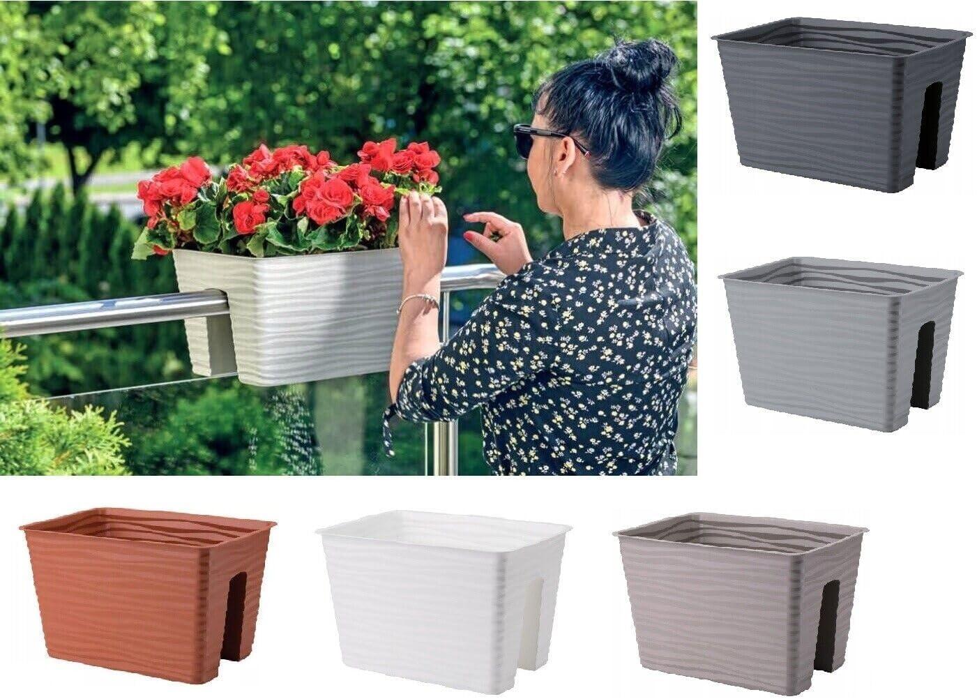 B2C Flower Bridge Hanging Planter Plant Pot Fence Railing Balcony ...