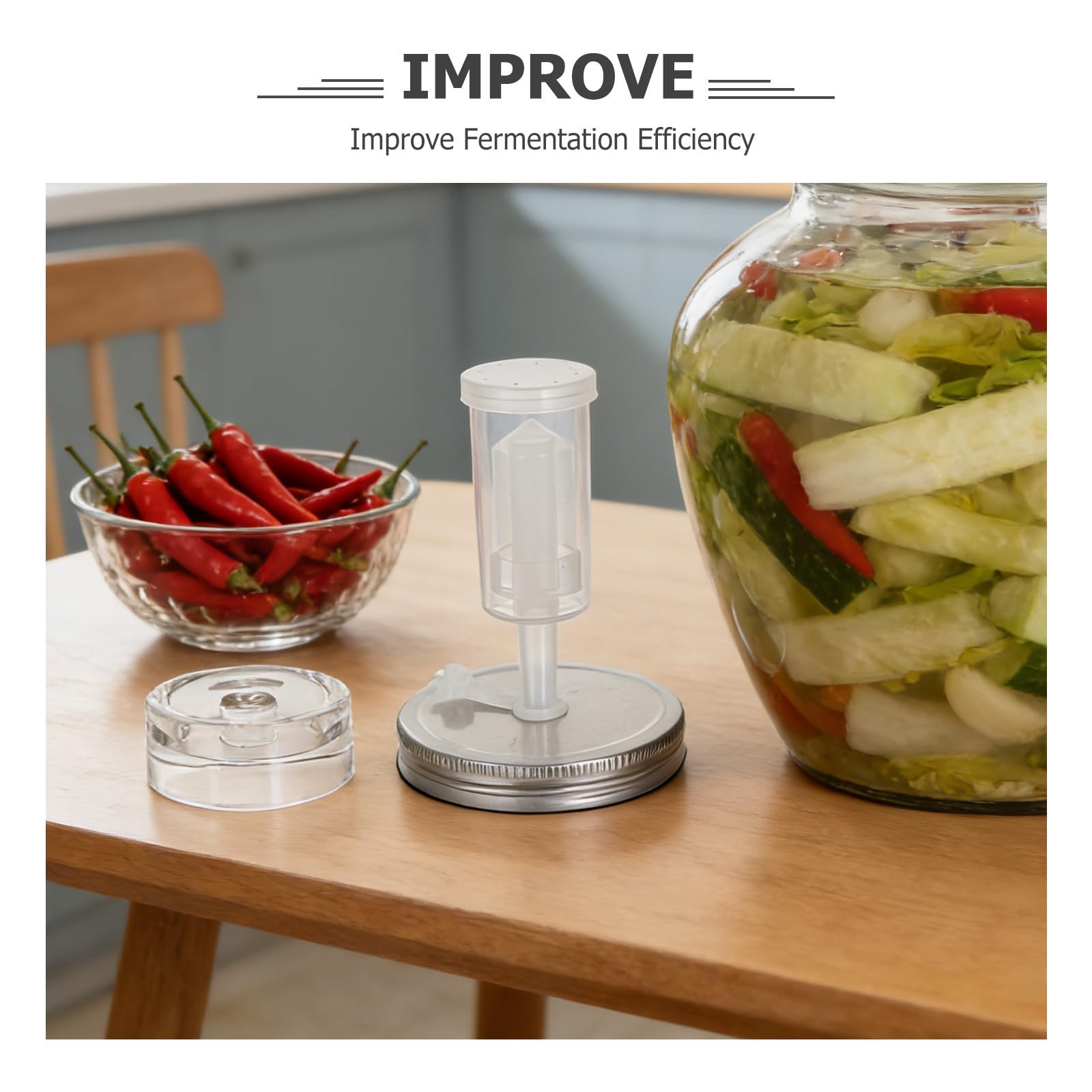 ULTECHNOVO Kit de Fermentación Casera con Pesos de Vidrio para Tarros Mason