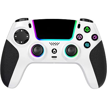 SZPACMATE Wireless Pro Controller f&uuml;r PS4/PS3/Switch 1/PC/Steam Deck | Hall effect joystick, 8-colour RGB lighting, 1000 mAh 